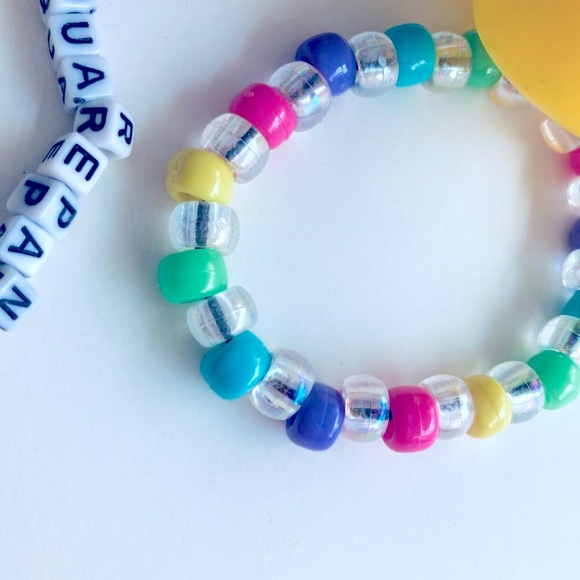 🍒 5/$25 🍒 Mrs Squarepants Rave Kandi Bracelets Bundle - Picture 3 of 3